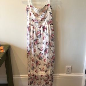Abercrombie rose print chiffon dress